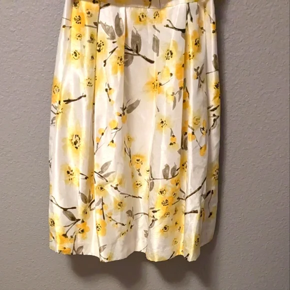 Jessica Howard Retro 60s Sleeveless Scoop Neck Fit Flare White Yellow Floral 10 - Picture 11 of 16